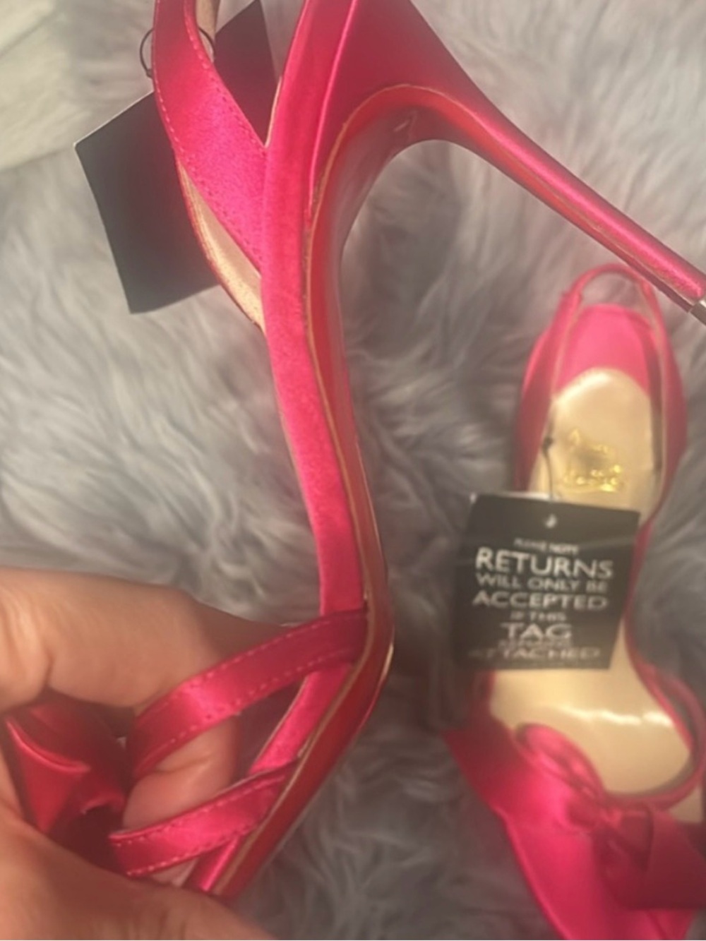 Christian Louboutin Fuchsia Satin Bow Stiletto Sandals